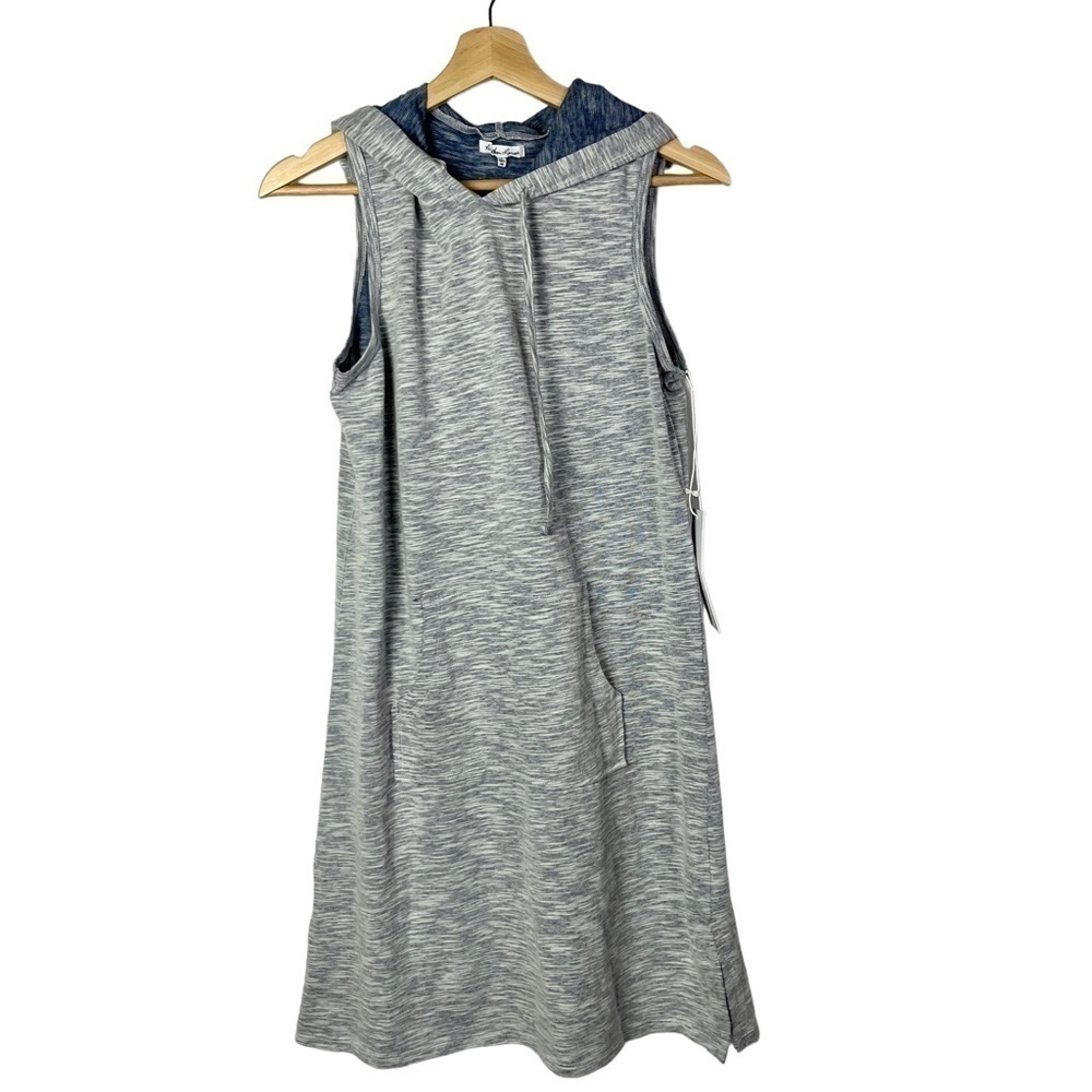 Nordstrom Another Love Heather Navy Blue Sleeveless Sweatshirt Mini Dress S